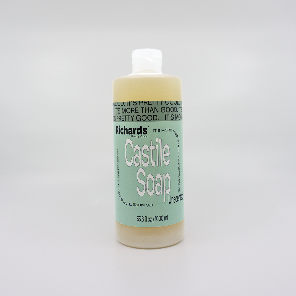 Richards' Pretty Good - Wholesale Body Wash/Shower Gel - Castile Soap - Unscented - 1000 ml1