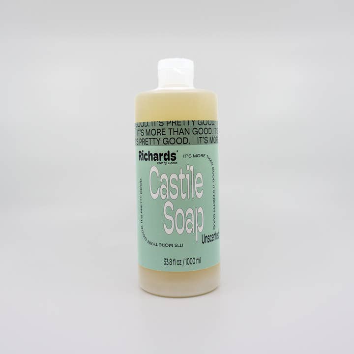 Richards' Pretty Good - Wholesale Body Wash/Shower Gel - Castile Soap - Unscented - 1000 ml1