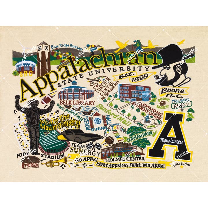 Appalachian State University Collegiate Fine Art Print for wholesale by catstudio
