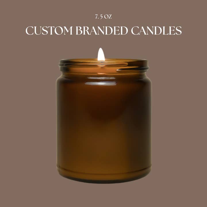 Custom Branded Soy Candles - 7.5 oz - Amber for wholesale by gold + ivy