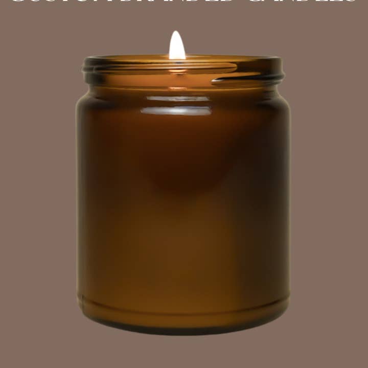 Custom Branded Soy Candles - 7.5 oz - Amber for wholesale by gold + ivy