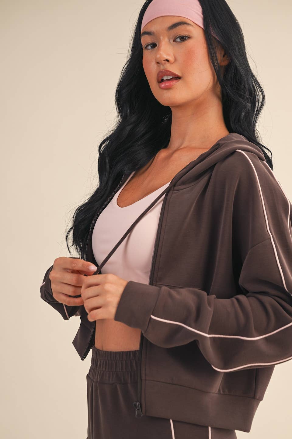 KIMBERLY C - Vendita all'ingrosso Giacca sportiva - Donna - Felpa con cappuccio e zip in scuba super morbida con profili29