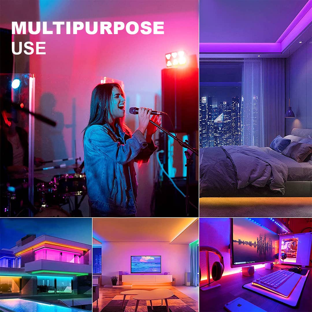 Mtistanbul LTD – wholesale Ljusslinga – 2 PCS LED-remsljus 2x5m, RGB-ljusremsa med fjärrkontroll8