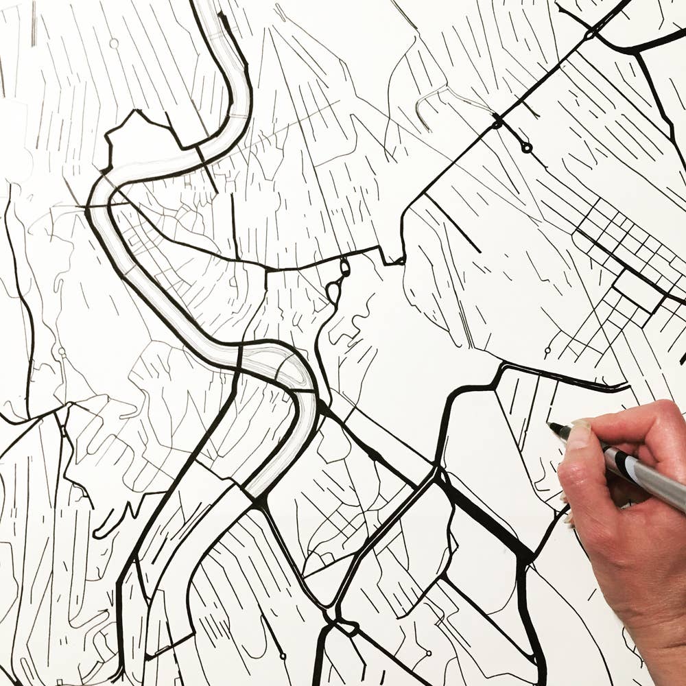 Turn-of-the-Centuries - Wholesale Art Print - Rome Watercolor Map + Sketch - A2 ART PRINT3