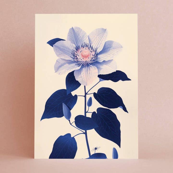 Botanopia USA - gifts , decor and cards for plant lovers - Wholesale Everyday Greeting Card - Clematis | Everyday Greeting Card | birth month flower