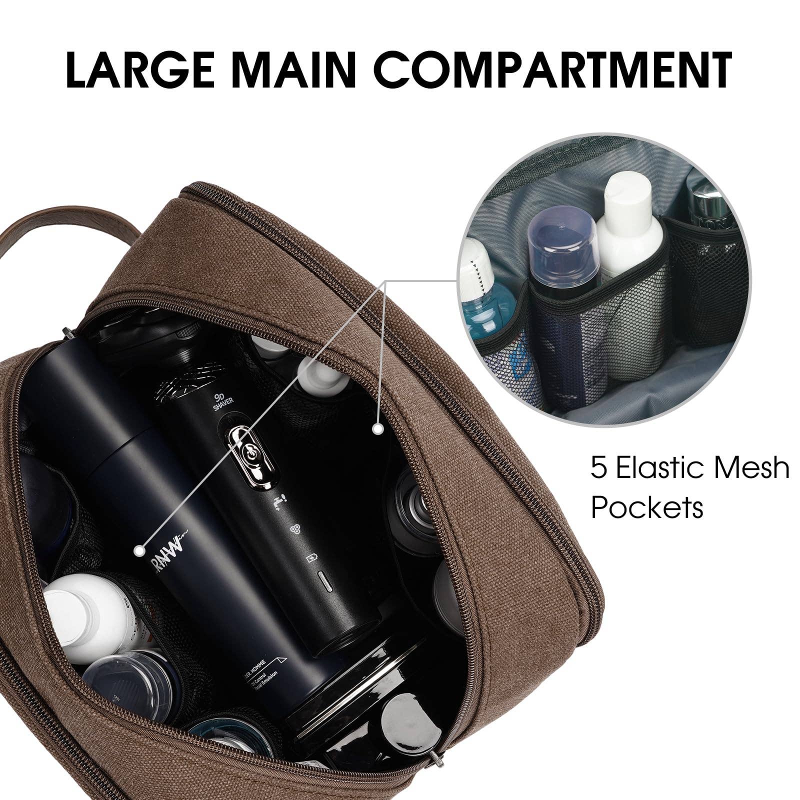 wandf - Wholesale Toiletry Bag - Men's - Canvas Travel Toiletry Shaving Bag Hanging Dopp Kit Unisex29