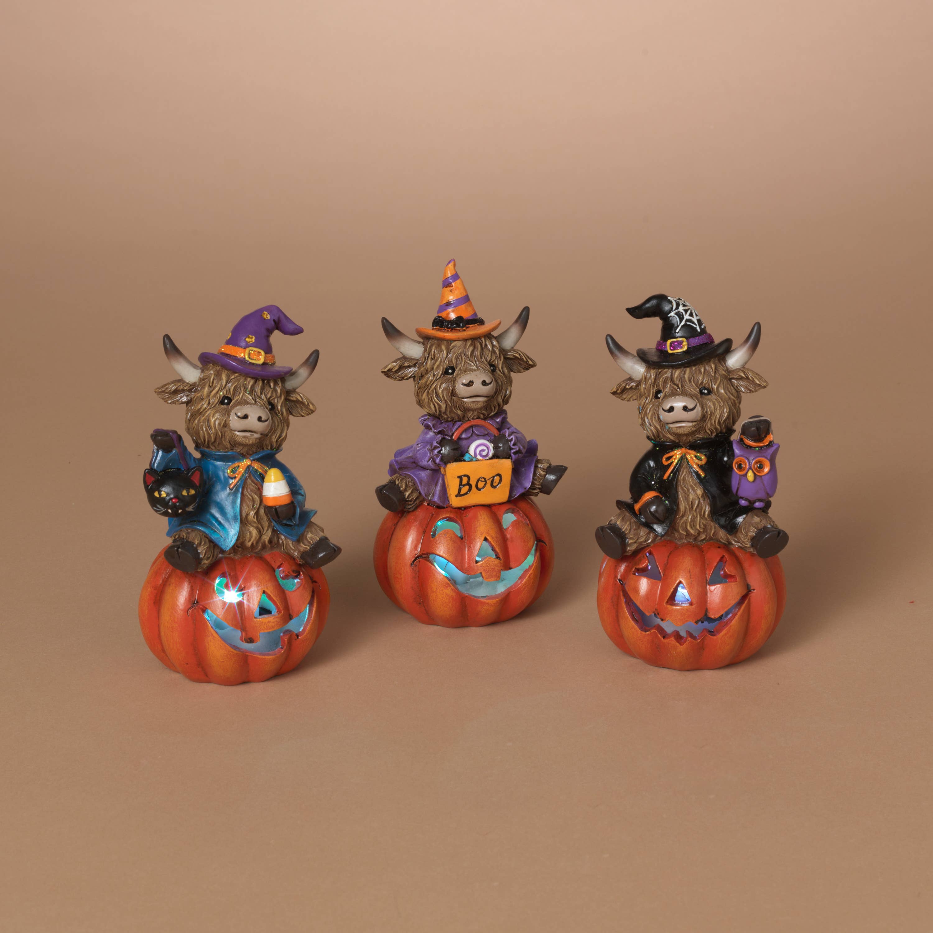 The Gerson Companies - Wholesale Decorative Figurine - Gerson Halloween 5.71"H B/O Lighted Resin Halloween Highland