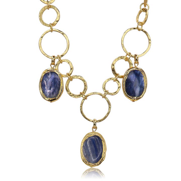 Kyanite Statement Necklace for wholesale by KARINE SULTAN