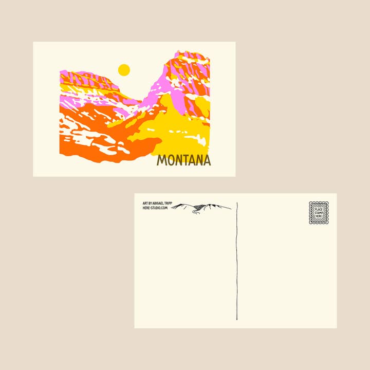 Montana Postcard for wholesale by Here Studio