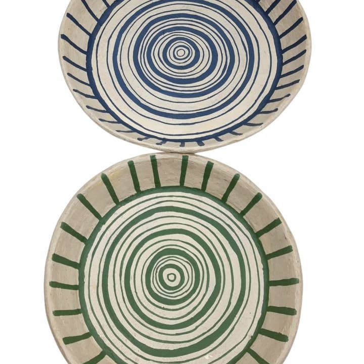 S/2 Shallow Bowls With Circle Design 35x5 / 42x6cm for wholesale by Status Collections