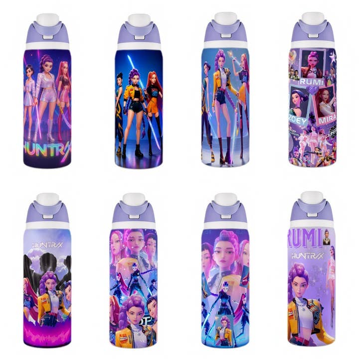KPOP Demon Hunters 32oz Vacuum Insulated Stainless Steel Water Bottle Straw Cup Sports & Outdoor for wholesale by Auraquise