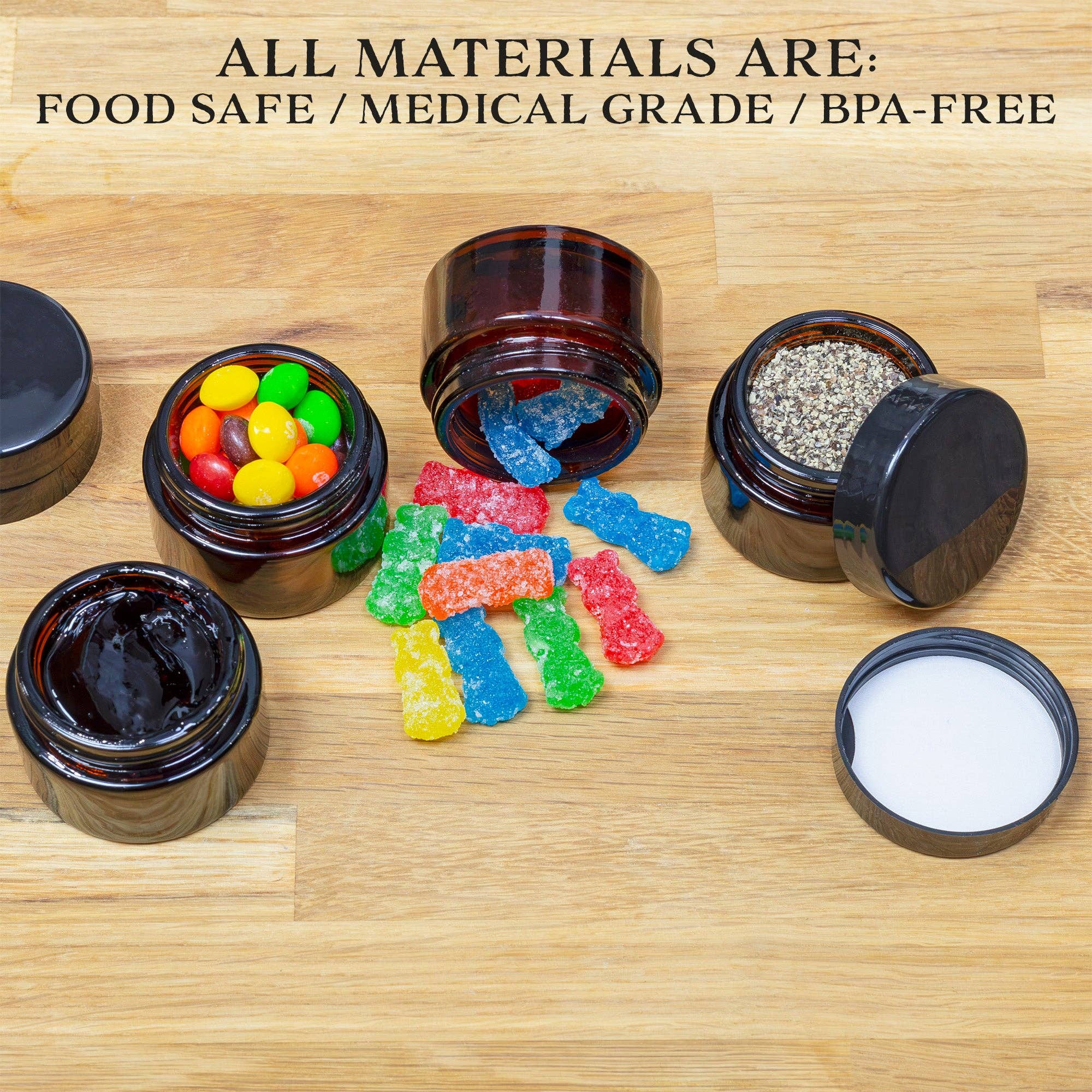 Kurated Korner - Vendita all'ingrosso Barattoli - Barattoli in vetro ambra da 30 ml (12 pezzi)2