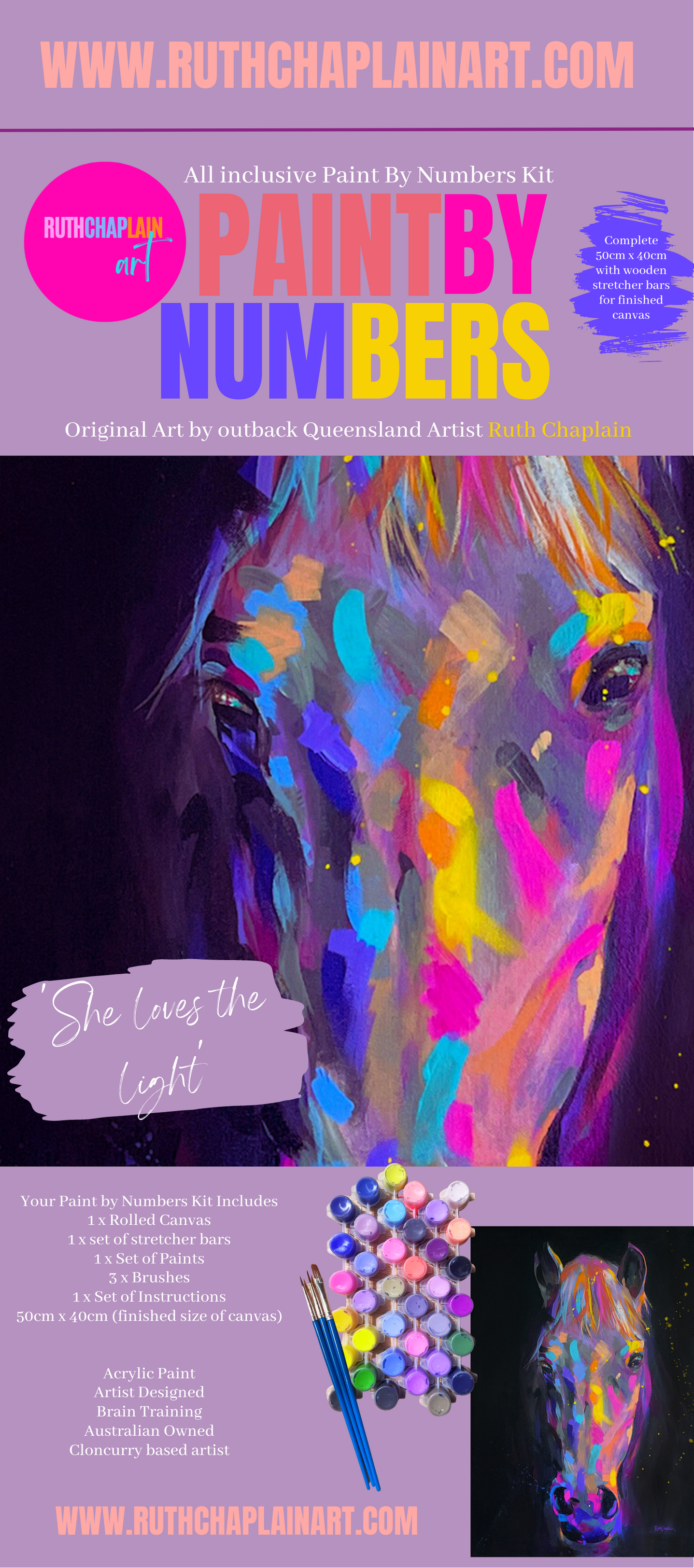 Ruth Chaplain Art - Wholesale DIY craft kit - Original art Paint by Numbers Kits4