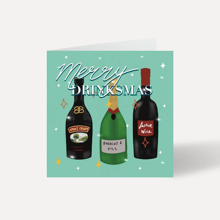 Christmas Merry Drinksmas Karte | Lustige Weihnachtskarte für den Großhandel von FNIC designs