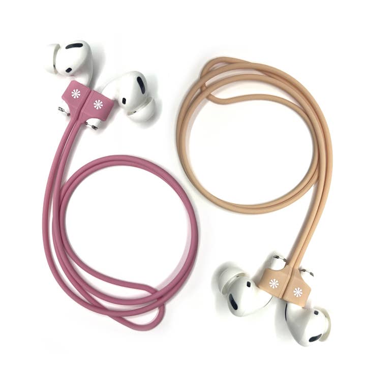 Tech Candy - Vendita all'ingrosso Custodia per auricolari/cuffie - Unisex - Set di 2 Laccetti per Auricolari Pod Squad: Rosa/Naturale