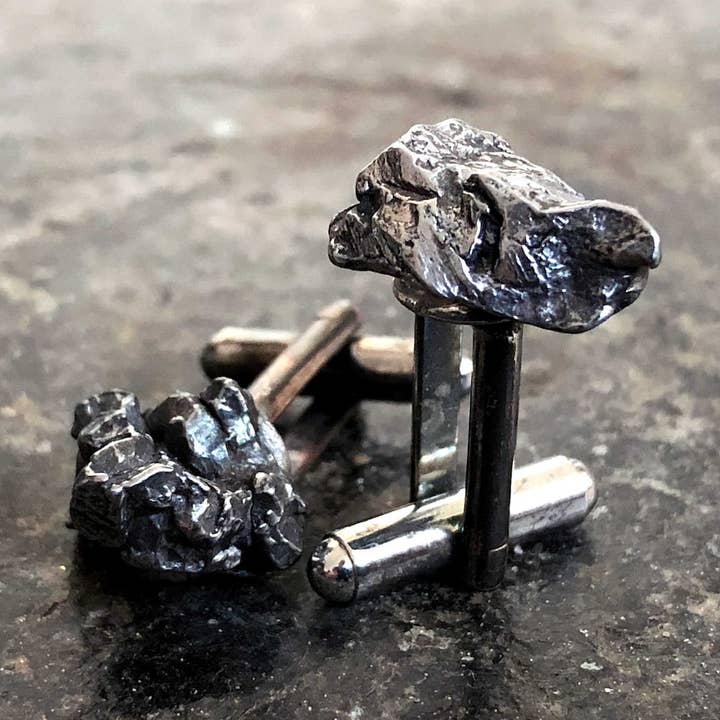 Campo Del Cielo Meteorite Cufflinks for wholesale by Cyberoptix Tie Lab