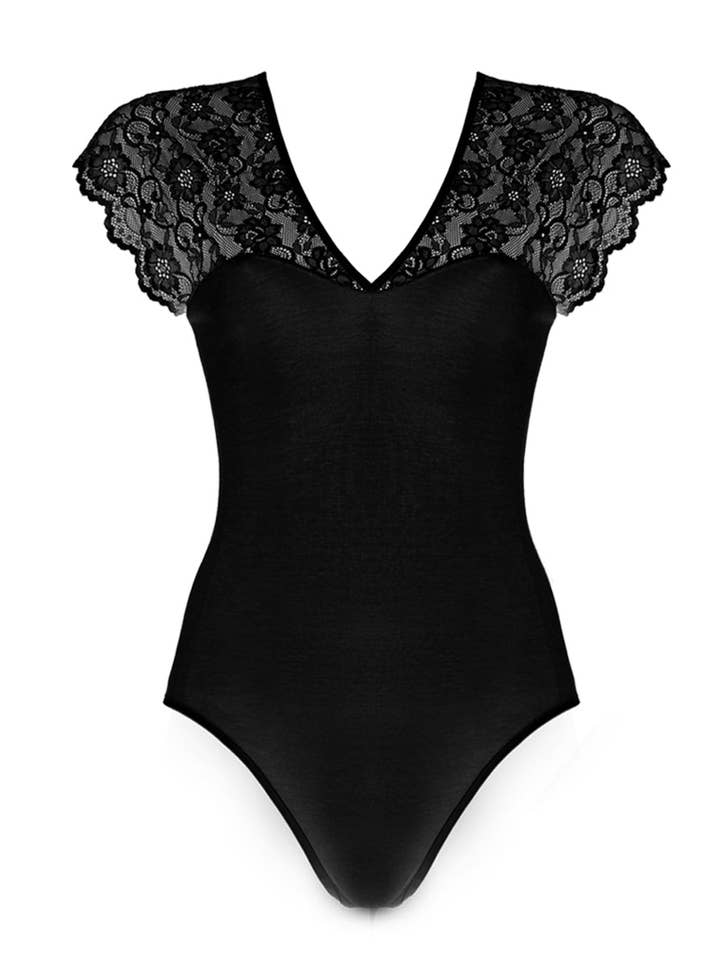 Madiva - Wholesale Lingerie Bodysuit - Women's - Gemma Body- Filoscozia® Cotton+Lace2