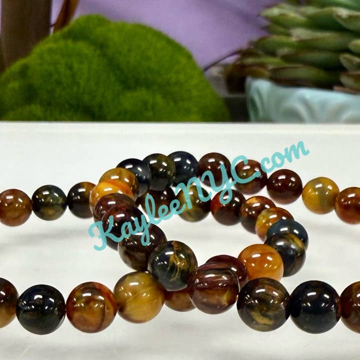 KayleeNYC - Wholesale Beaded Bracelet - Natural Pietersite 7mm 7.5” Bracelet Crystal Healing