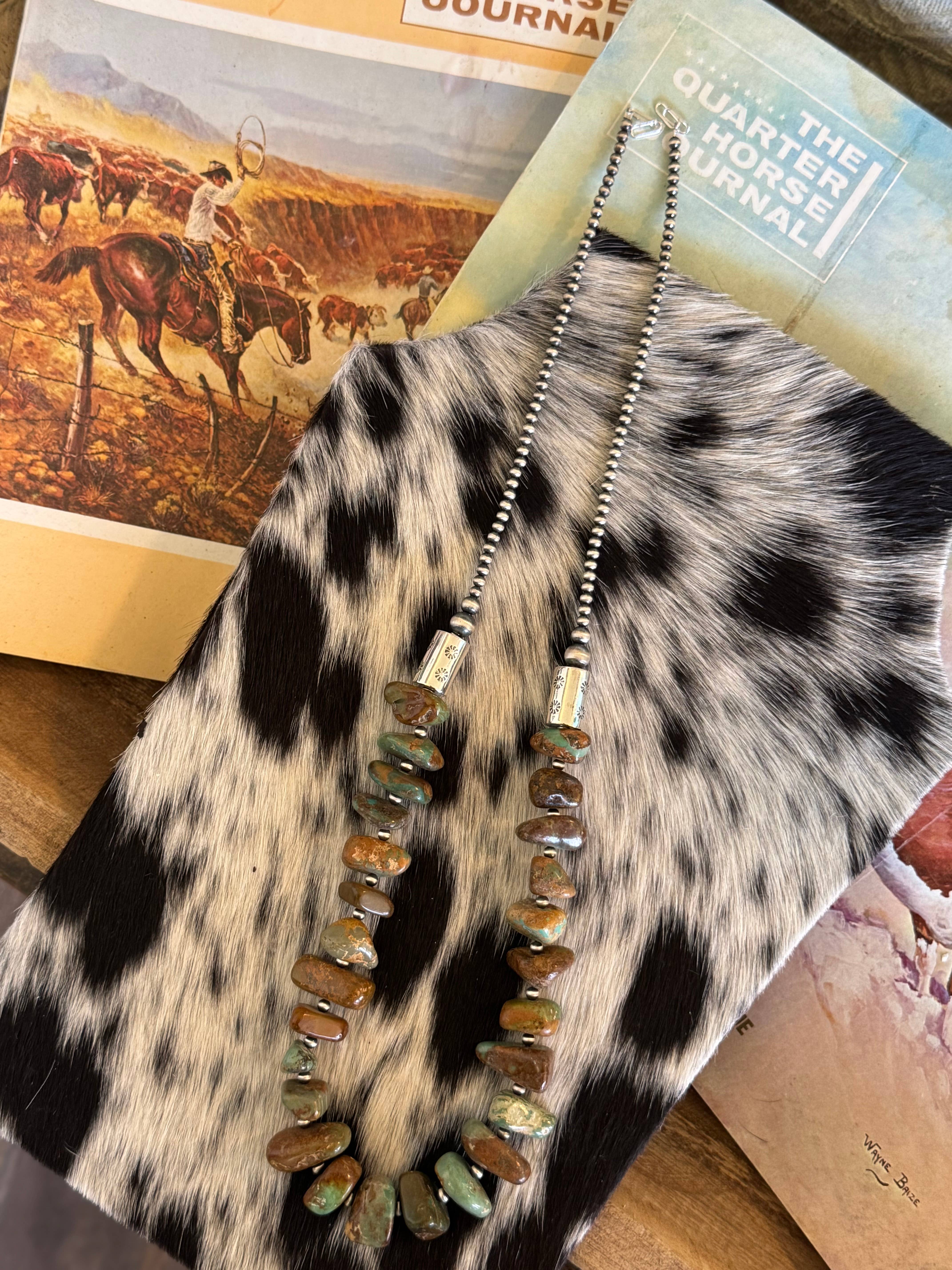 Z Bars Jewelry - Wholesale Beaded/Pearl Necklace - #015 Genuine Turquoise & Sterling Pearls       1