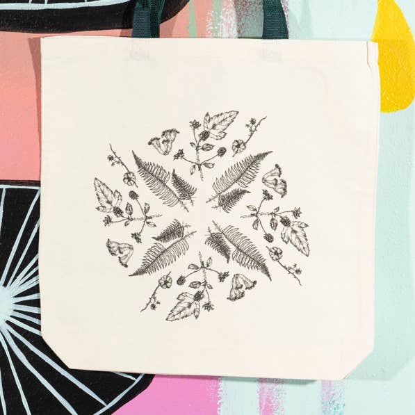 Forest Floor Mandala Canvas Tote Bag for wholesale by Feather & Fox Print Co.