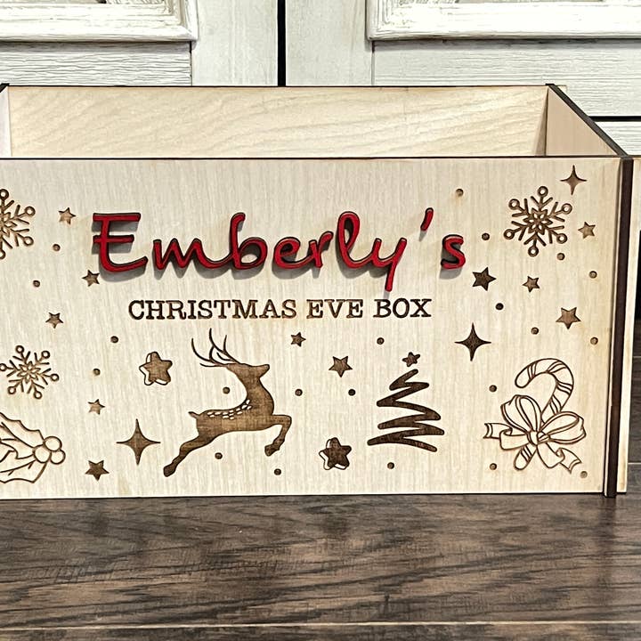 Deer Custom Designs – wholesale Christmas decoration – Wooden Christmas Eve Box | Child's Holiday Crate