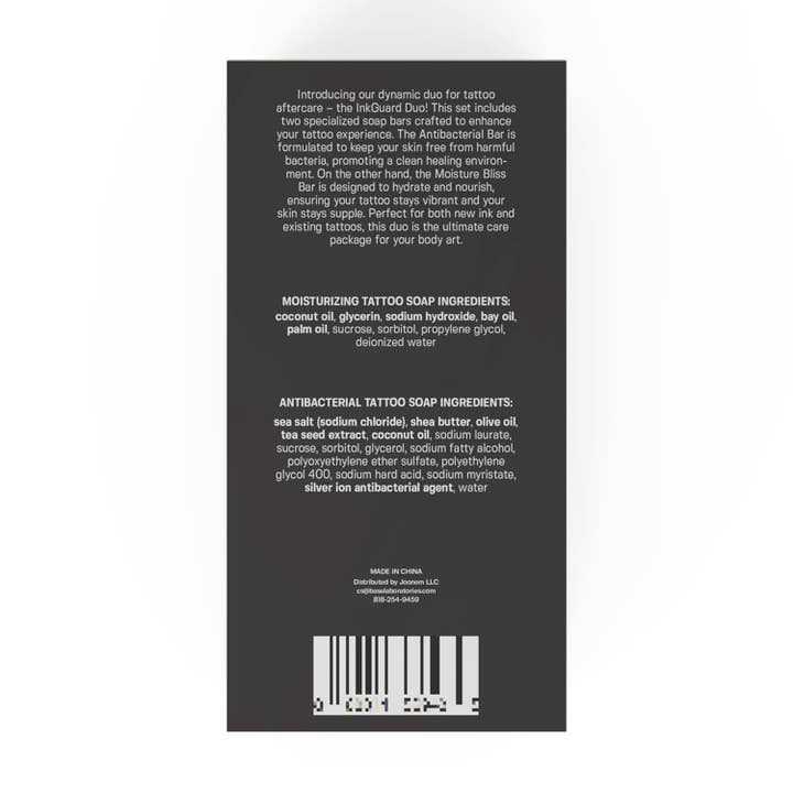 Base Laboratories - Wholesale Bar Soap - Tattoo Soap Bars, Antibacterial & Moisturizing - 2 x 3.5 oz5