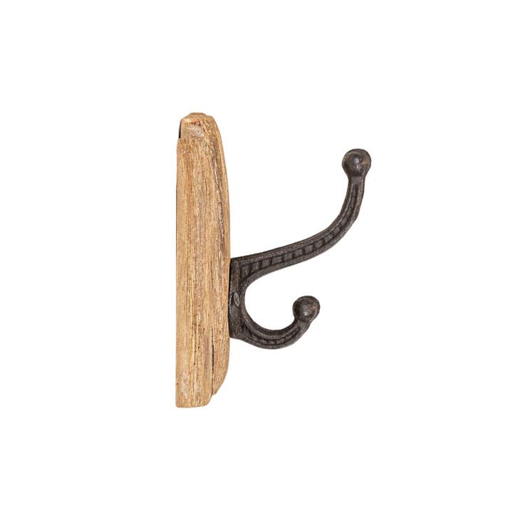 Foreside Home & Garden - Wholesale Wall Hook - SALE - Gabriella Wall Decor Hook Natural Wood & Metal