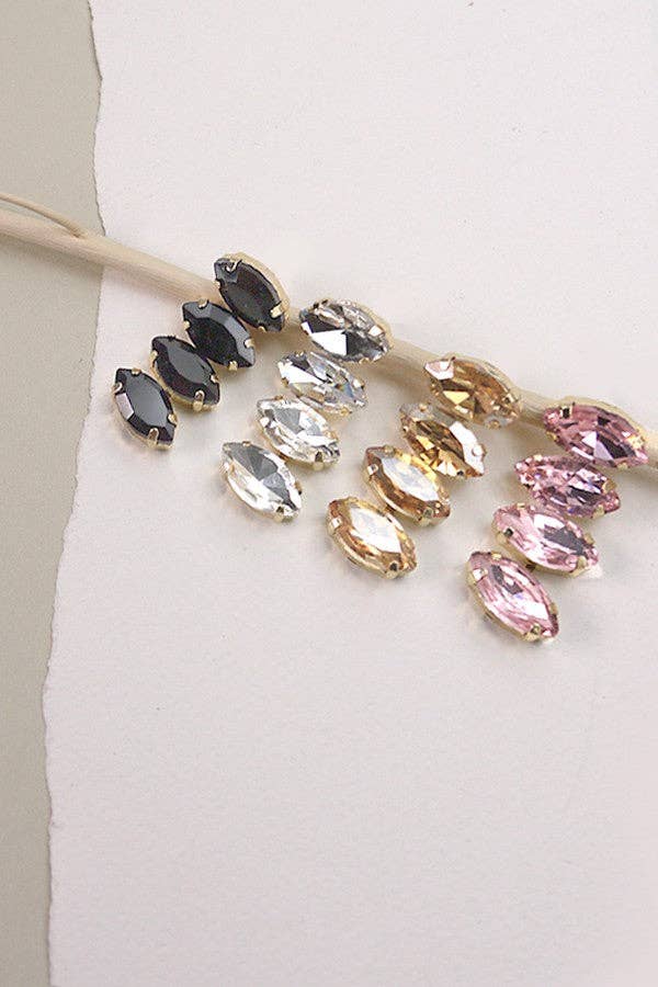 JOSSLYN by wall to wall - Wholesale Dangle Earrings - CRYSTAL GLASS BAGUETTE DROP EARRINGS | 40E2731