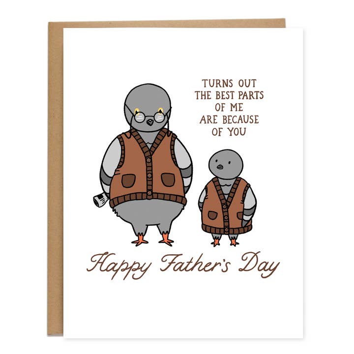 Pigeons Best Part Father's Day Card for wholesale by Tiffbits