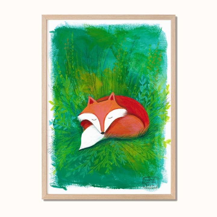 Poster con animali - Volpe che dorme per la vendita all'ingrosso da parte di Poppydesign