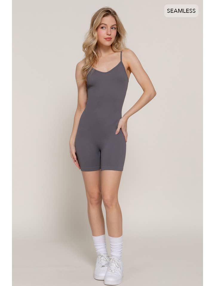 Active Basic | Active USA - Wholesale Romper - Women's - V Neck Fitted Seamless Cami Romper20