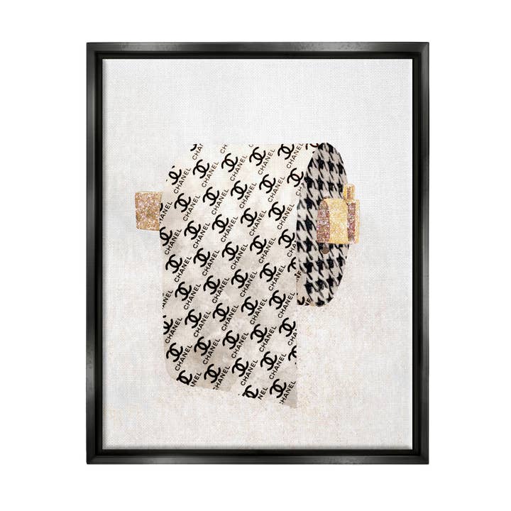 Stupell Industries - Wholesale Art Print - Fashion Forward Toilet Paper Designer Detail Floating Framed