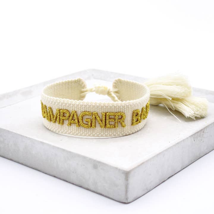 Parsley & Pepper - Wholesale Woven/Braided Bracelet - CHAMPAGNE BABY statement bracelet woven, embroidered1