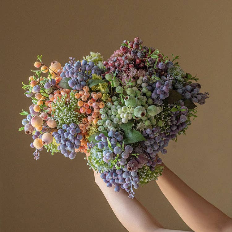 Rustic Reach - Wholesale Artificial Plant - Blueberry & Greenery Bunch 13" Tall10