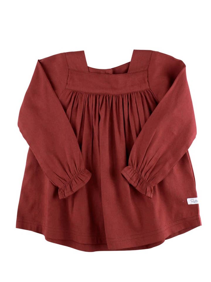 Girls Rosewood Woven Luxe Peasant Top
for wholesale by RuffleButts + RuggedButts