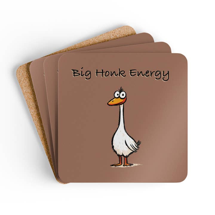 Quirky Silly Goose Coaster Pack – Whimsical Decor for Home for wholesale by IuliiaArtPrints