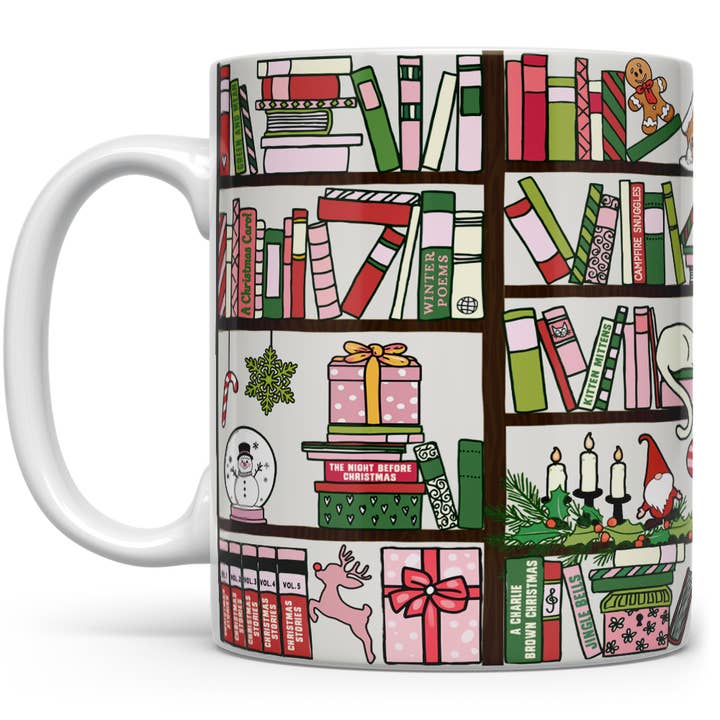 Loftipop - Wholesale Coffee Mug - Bookish Christmas Library Mug, Book Lover Holiday Gifts