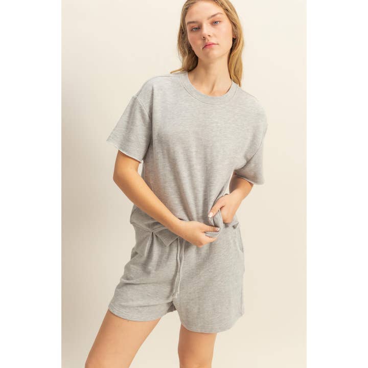 HYFVE - Wholesale Top & Short Set (NOT Loungewear) - Women's - DZ25A717-SET-Short Sleeve Tee And Flowy Shorts Set