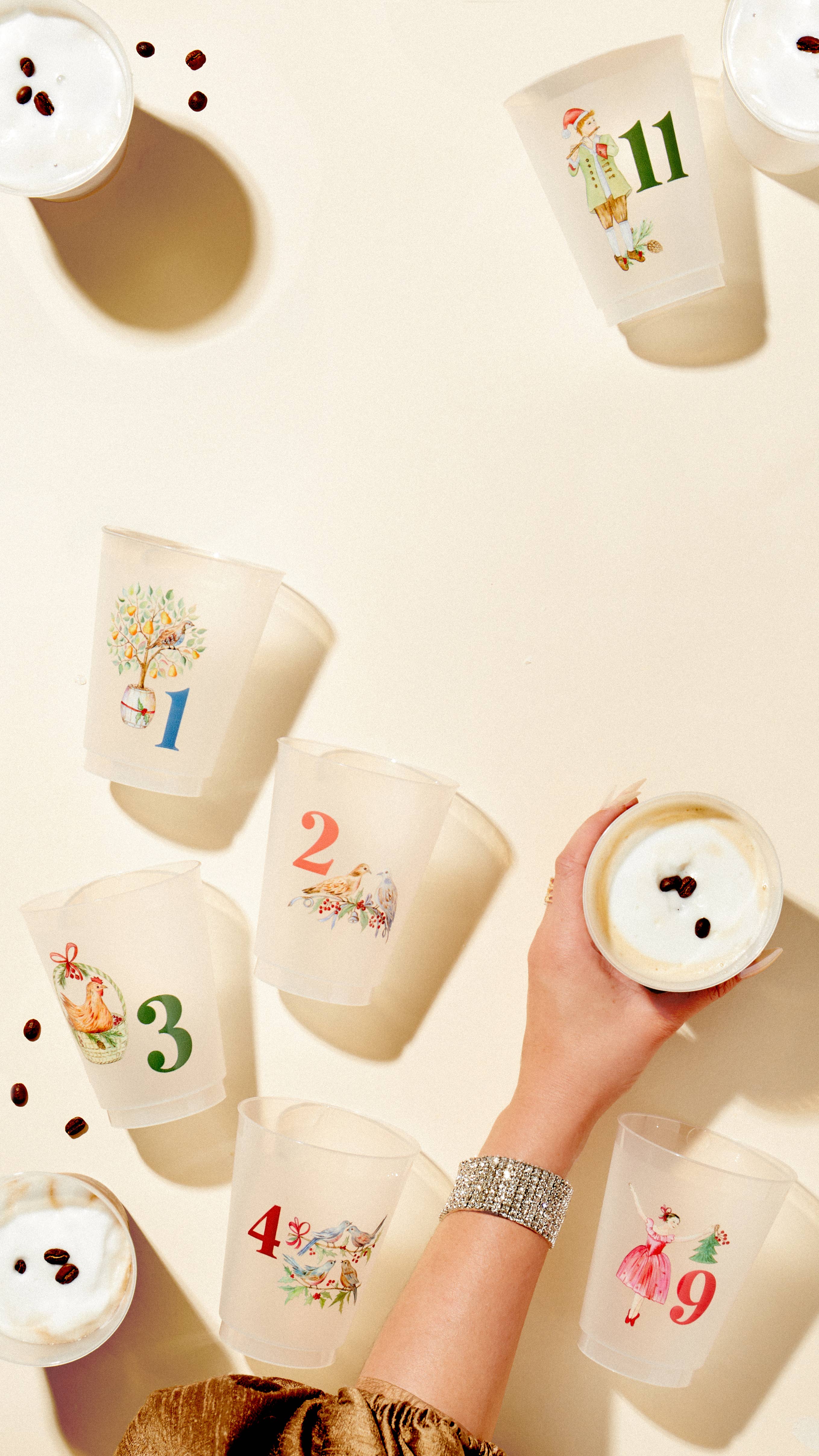 Sip Hip Hooray – wholesale Disposable cup – 12 Days of Christmas Frosted Cups / 12 Cups - Christmas16