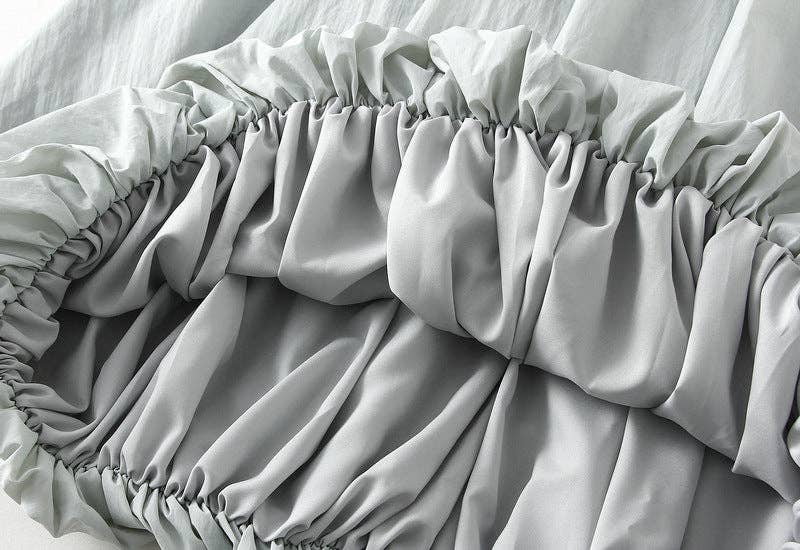 VividLux - Wholesale Skirt - Women's - High Waist Paperbag Lantern Skirt – Women's Midi Skirt7