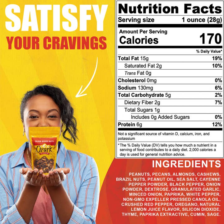 Ozark Nut Roasters - Wholesale Nuts - Gold - Cajun Mixed Nuts 1