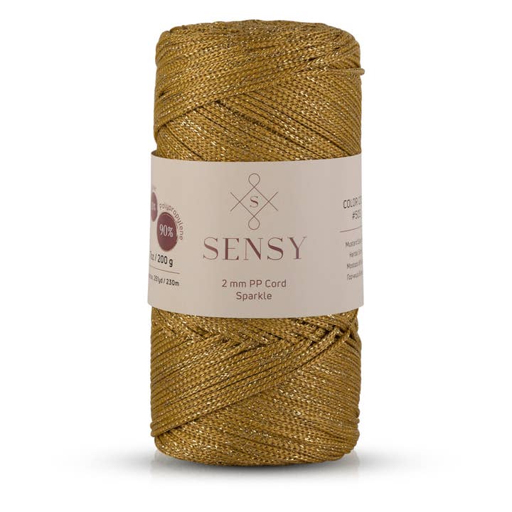 Sensy - Wholesale Yarn - Sensy Premium 2mm Sparkle - 251 yards 90% Polypropylene / 10% Polyester Macrame Cord12