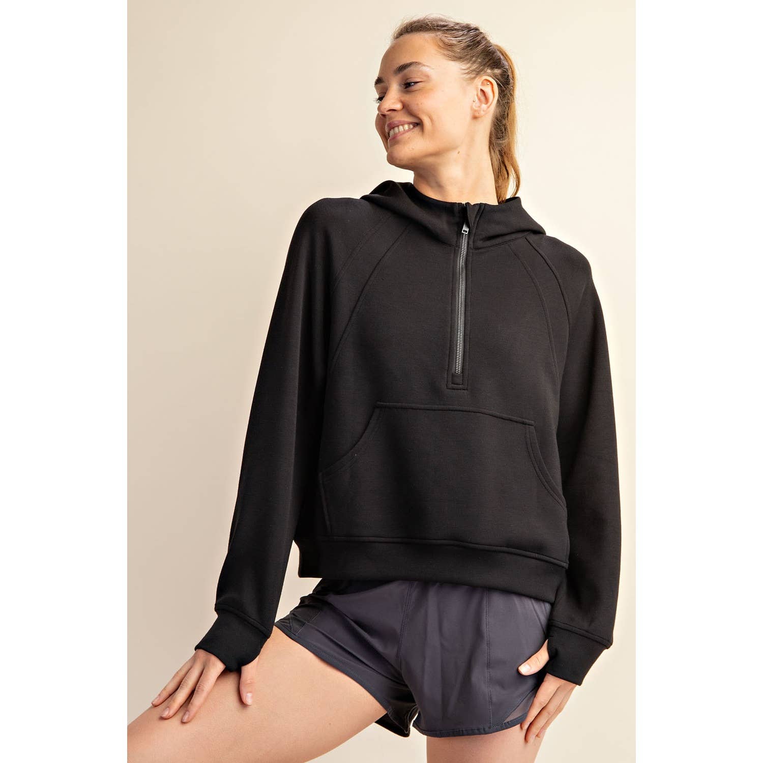 Rae Mode - Wholesale Hoodie - Women's - MODAL SCUBA QUARTER ZIP HODDIE JACKET61