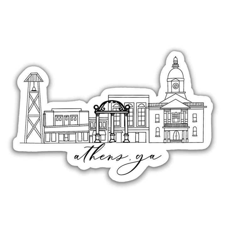 Athens Skyline Vinyl Sticker for wholesale by Studio Miller