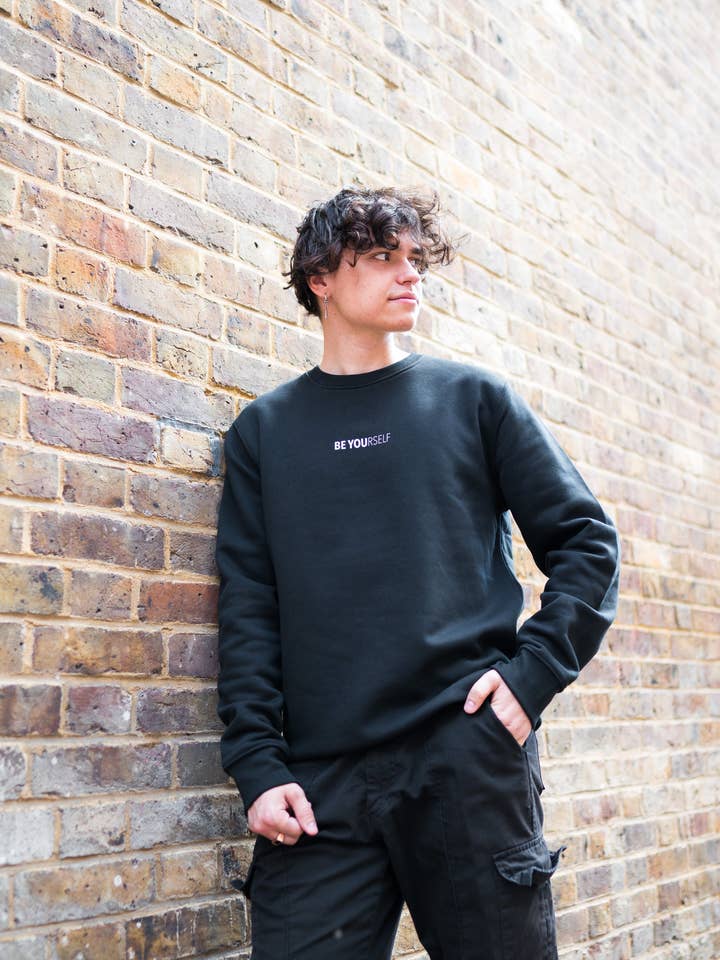 Organic Cotton Sweatshirt - Black - Be You Essential for wholesale by Dastaar Clothing Limited