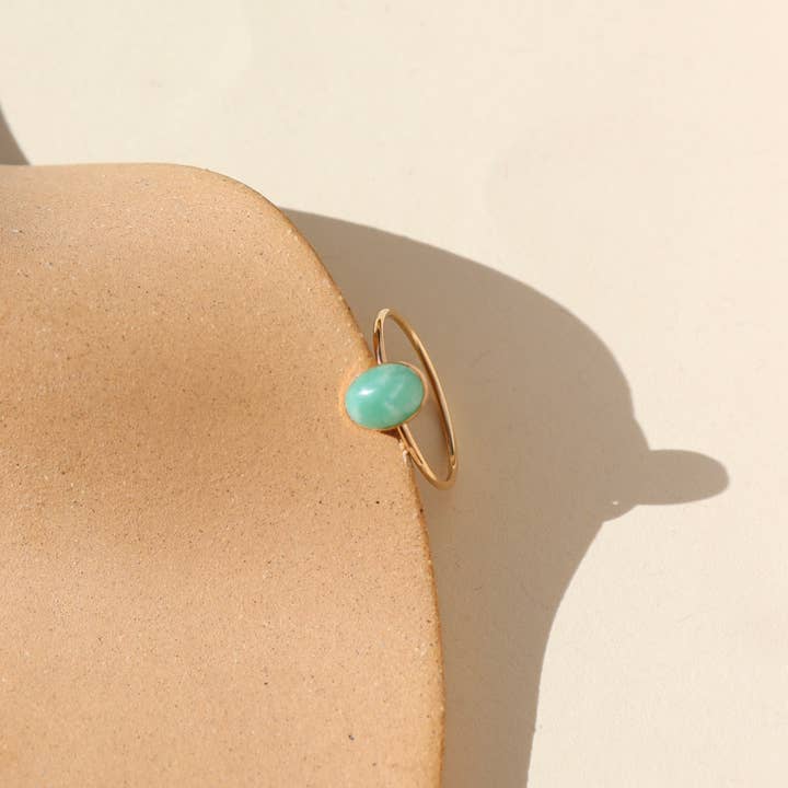 Token Jewelry - Wholesale Single Stone/Solitaire Ring - Amazonite Ring | in 14k Gold Fill or Sterling Silver