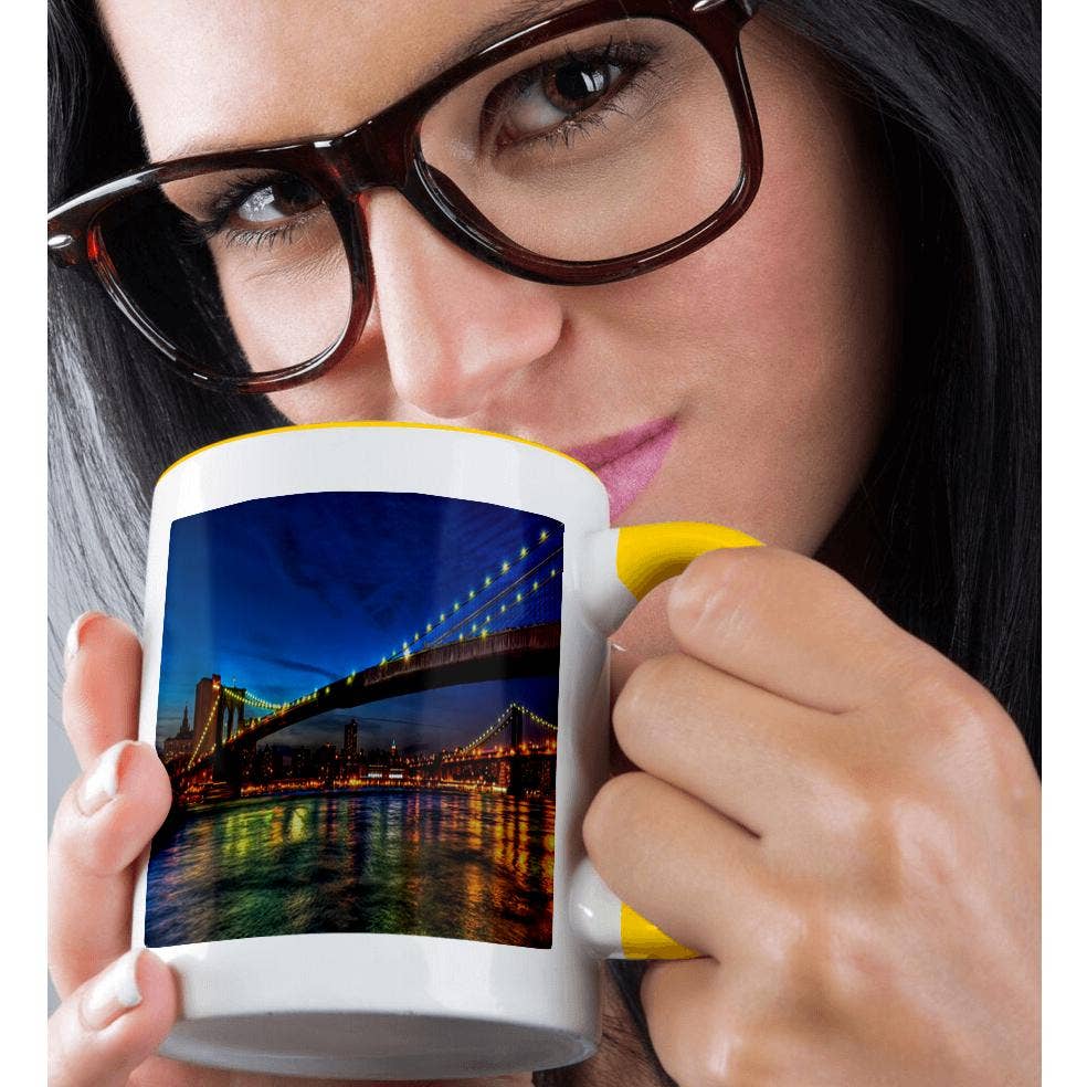 3dRose - Wholesale Coffee Mug - 3dRose, Night time view of Brooklyn Bridge, NYC, Mug1