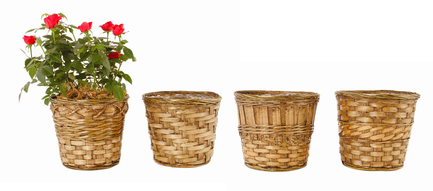 WALD IMPORTS - Wholesale Plant Pot - 7" Dark Stained Bamboo Basket Planter1