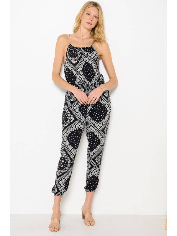 Schwarz Bandara-Overall mit Kordelzug - 26484R für den Großhandel auf Faire4