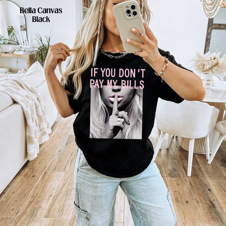 XO, Hannah - Wholesale T-Shirt (Graphic) - Women's - If You Don't Pay My Bills LeopardĀ 0